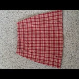 soft red pink plaid brandy melville skirt